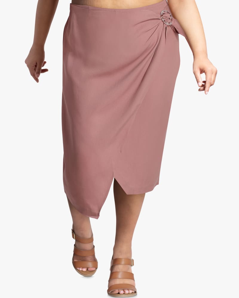 Front of plus size Avery Draped Pencil Skirt  by Addition Elle | Dia&Co | dia_product_style_image_id:117863